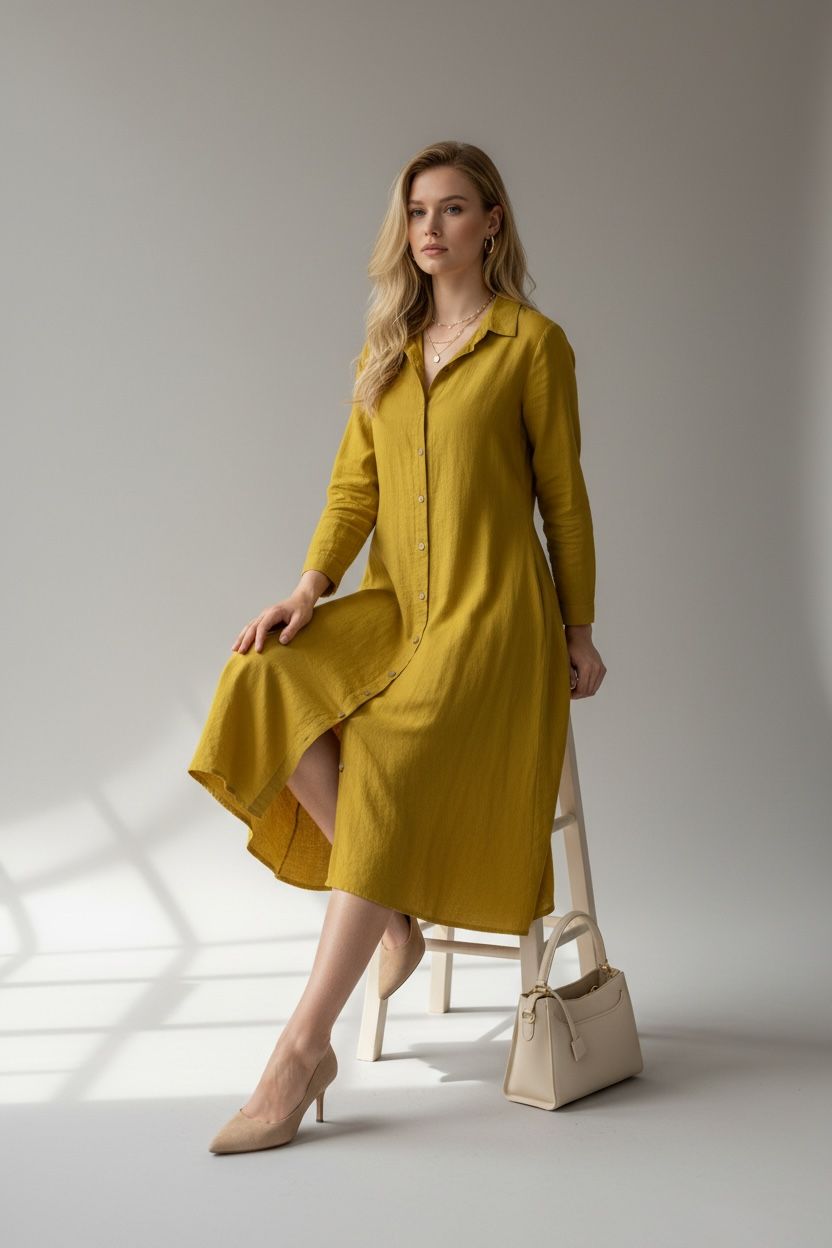 Harmony Natural Flow Dress Yellow