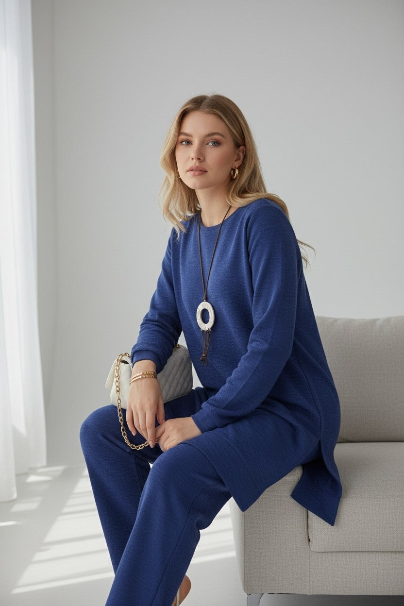 Mercerized knit elegance Blue