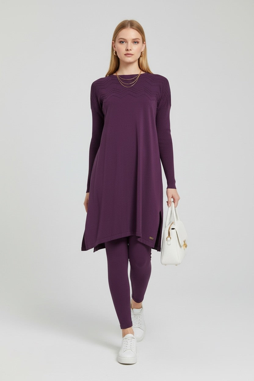 Mercerized knit elegance Purple