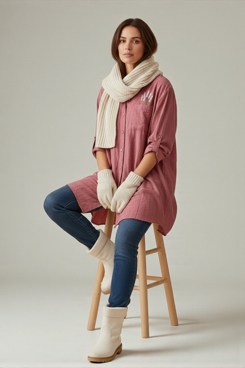 Lavender Bloom Tunic Dress Rose Pink