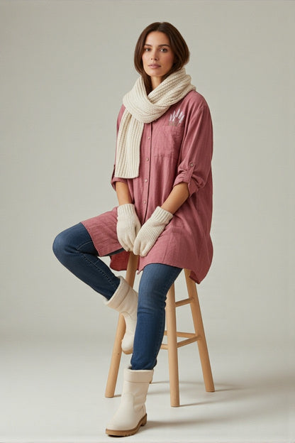 Lavender Bloom Tunic Dress Rose Pink