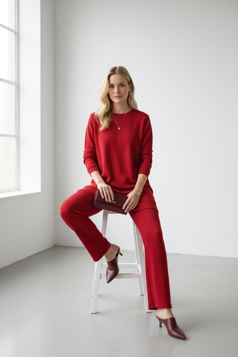 Mercerized knit elegance Red