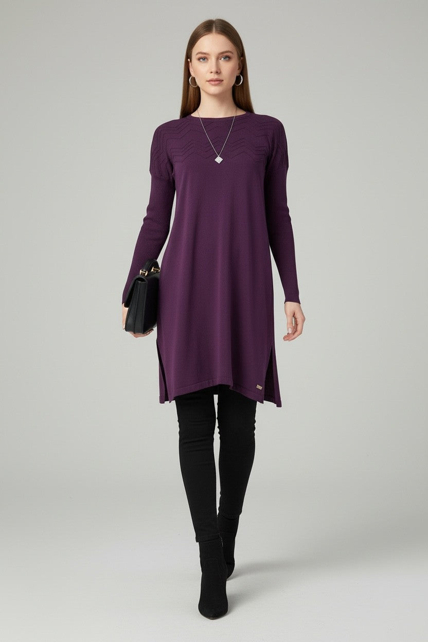 Mercerized knit elegance Purple