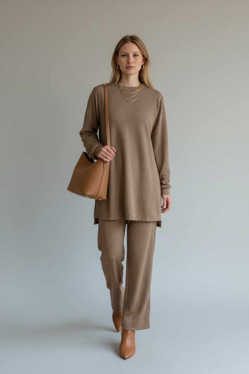 Mercerized knit elegance Light Brown