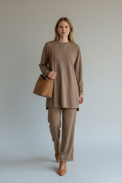 Mercerized knit elegance Light Brown