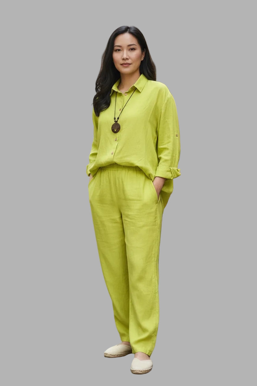 Pure Cotton Shirt and Shalwar Set Bright Green
