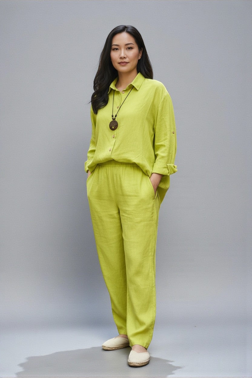 Pure Cotton Shirt and Shalwar Set Bright Green