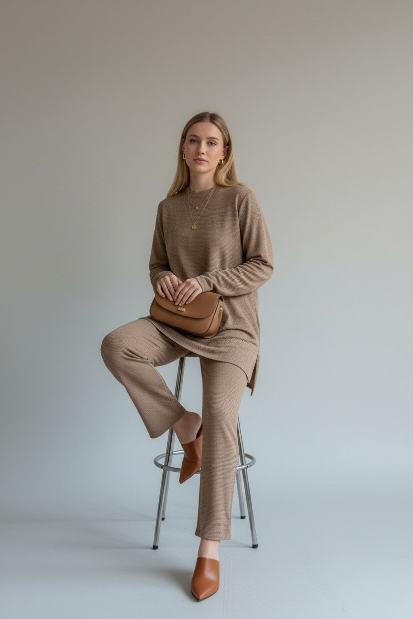 Mercerized knit elegance Light Brown