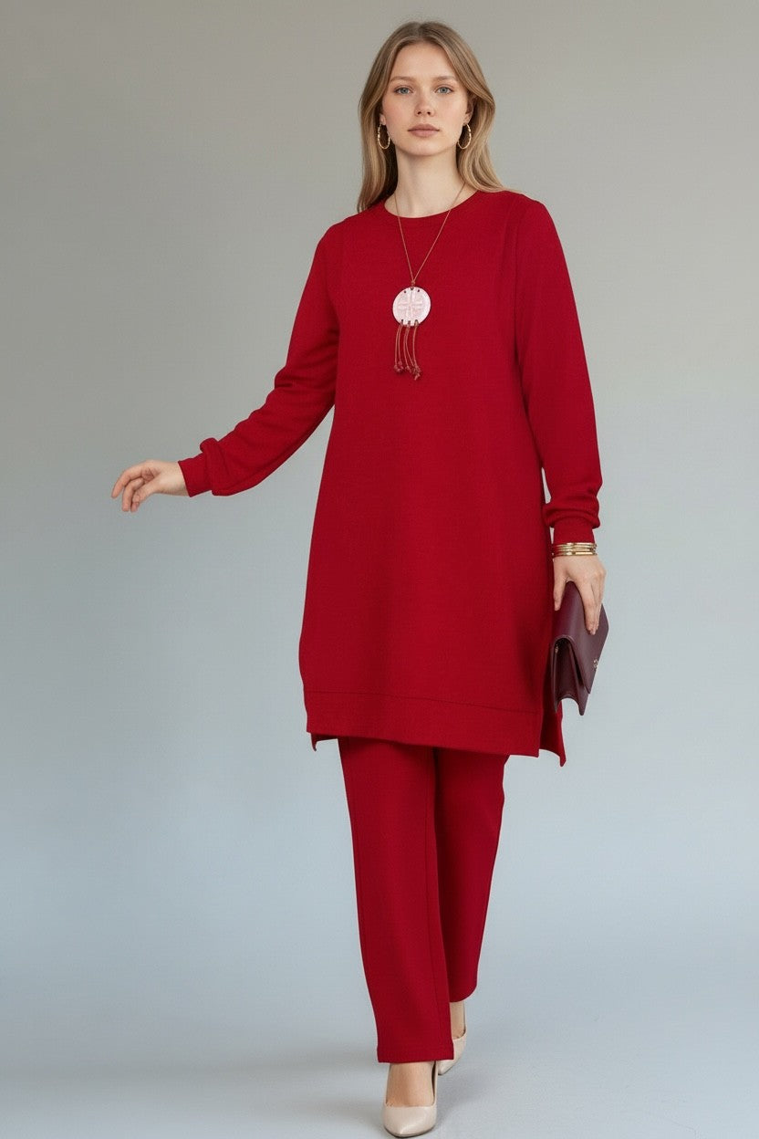 Mercerized knit elegance Red
