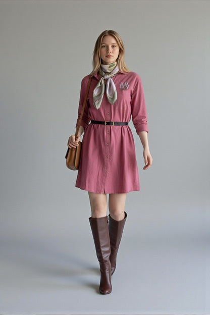 Lavender Bloom Tunic Dress Rose Pink