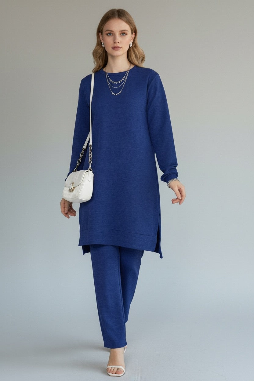 Mercerized knit elegance Blue
