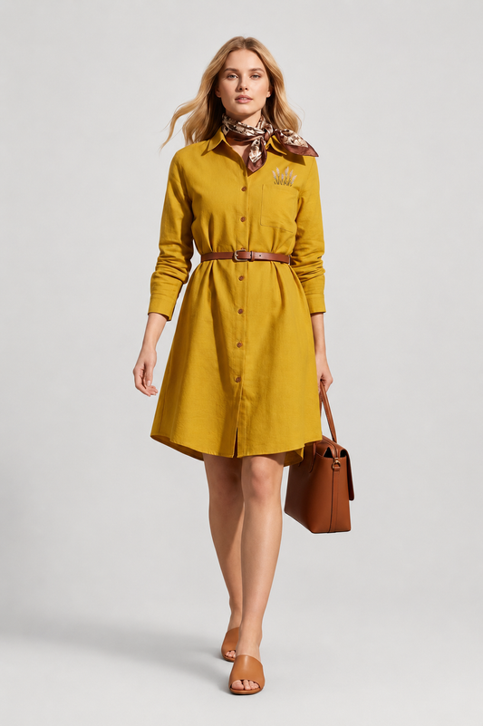 Lavender Bloom Tunic Dress Yellow