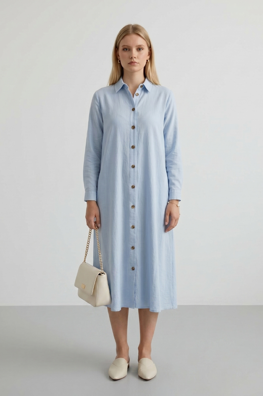 Harmony Natural Flow Dress Light Blue