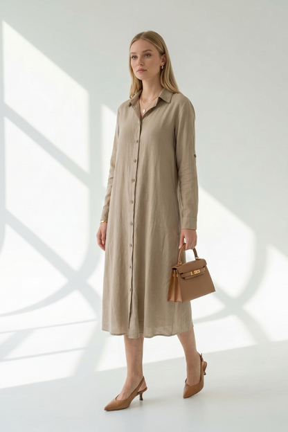 Harmony Natural Flow Dress Beige