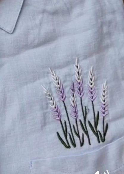 Lavender Bloom Tunic Dress Light Blue