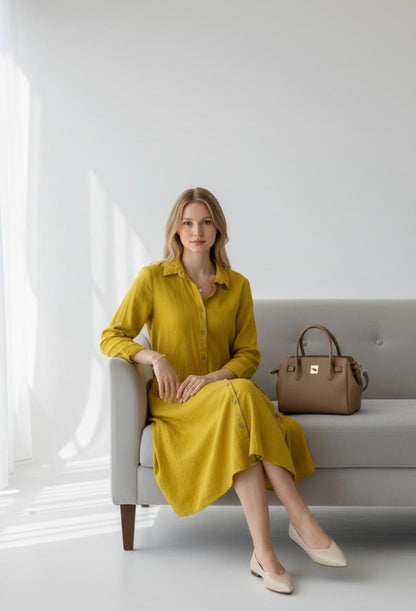 Harmony Natural Flow Dress Yellow