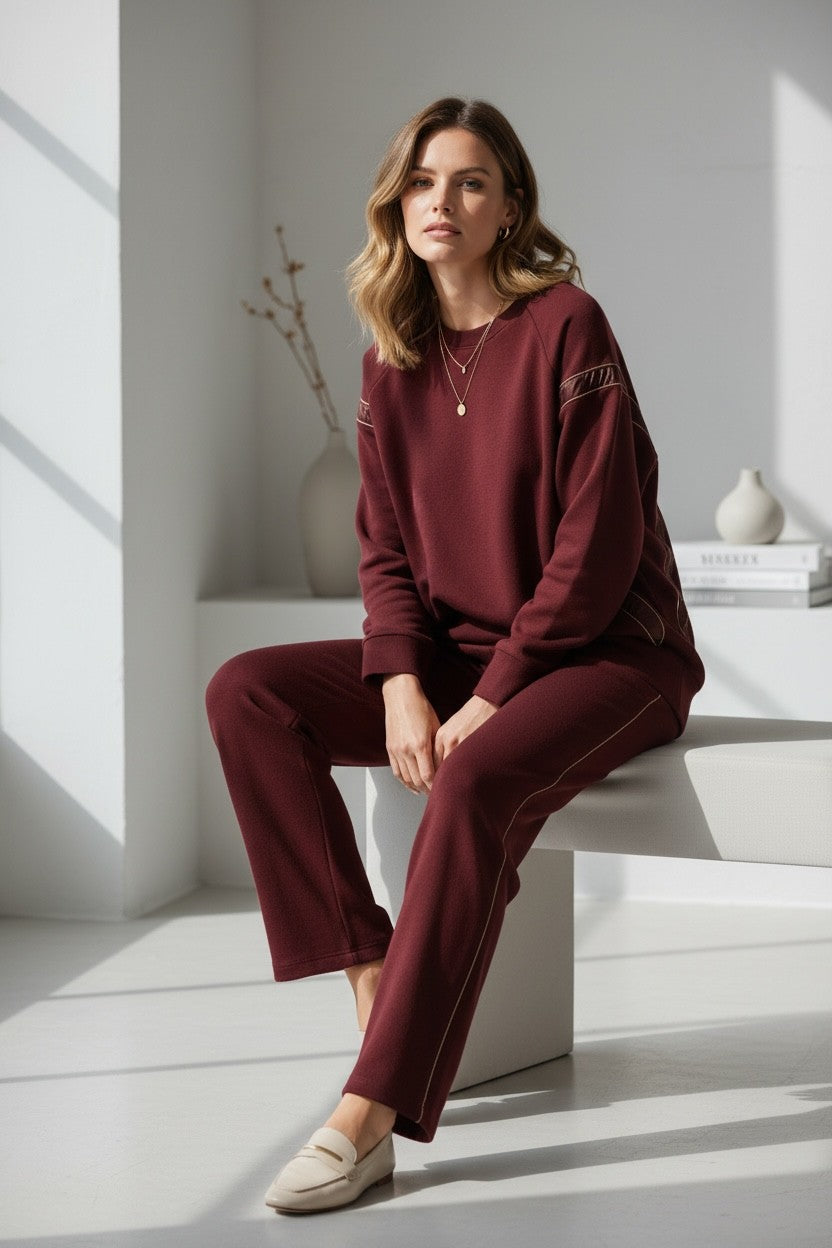 Amina Soft Shine Set Burgundy