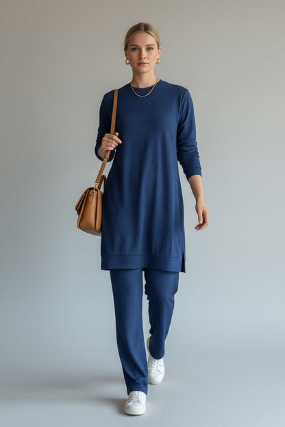 Mercerized knit elegance Blue