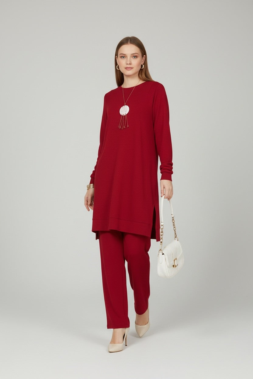 Mercerized knit elegance Red
