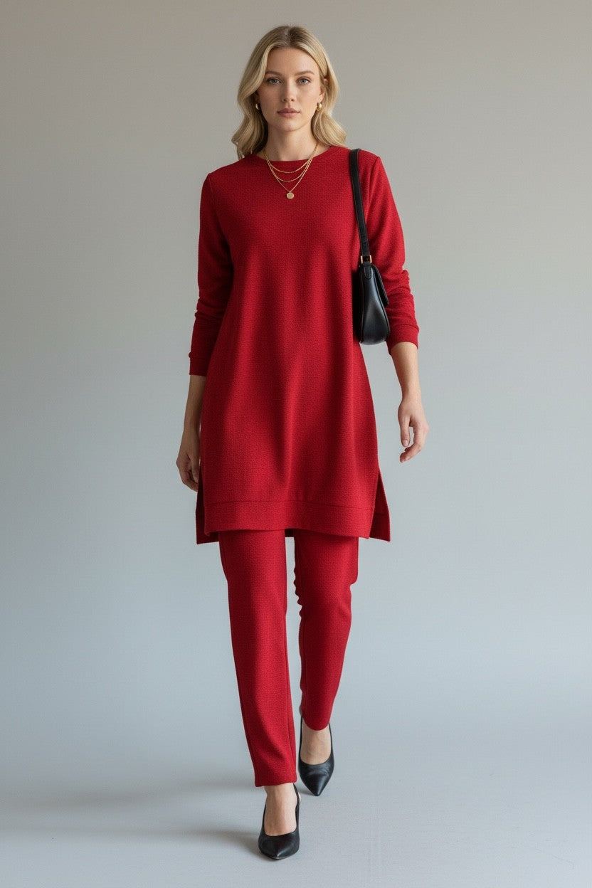 Mercerized knit elegance Red