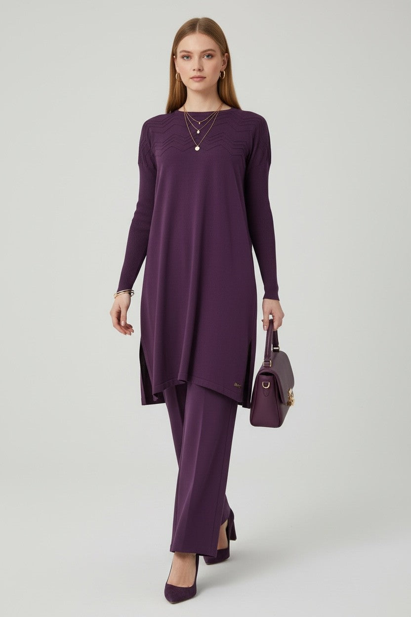 Mercerized knit elegance Purple
