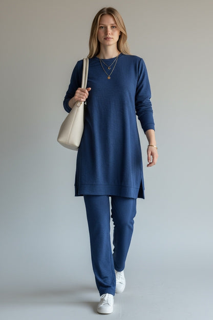 Mercerized knit elegance Blue