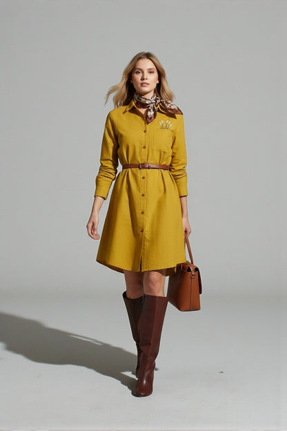 Lavender Bloom Tunic Dress Yellow