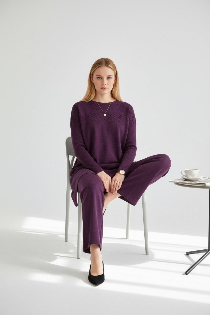 Mercerized knit elegance Purple