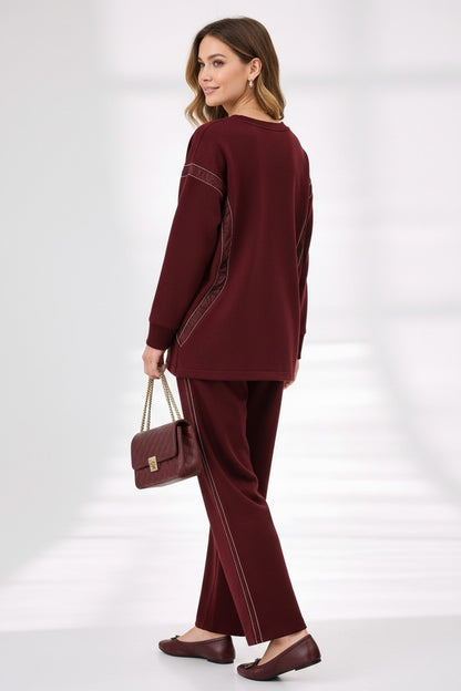 Amina Soft Shine Set Burgundy