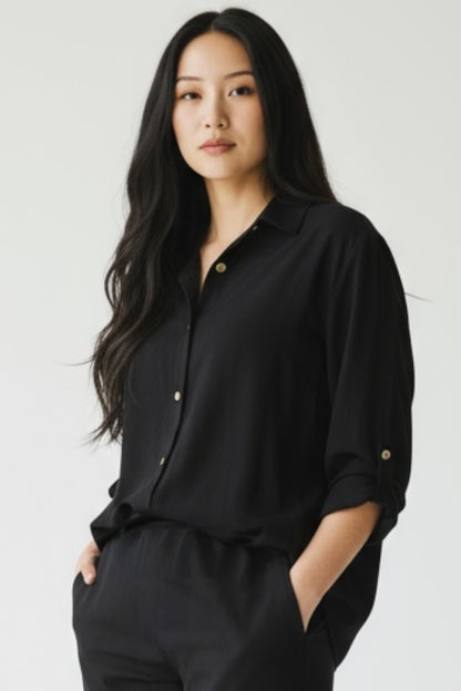 Pure Cotton Shirt and Shalwar Set Black