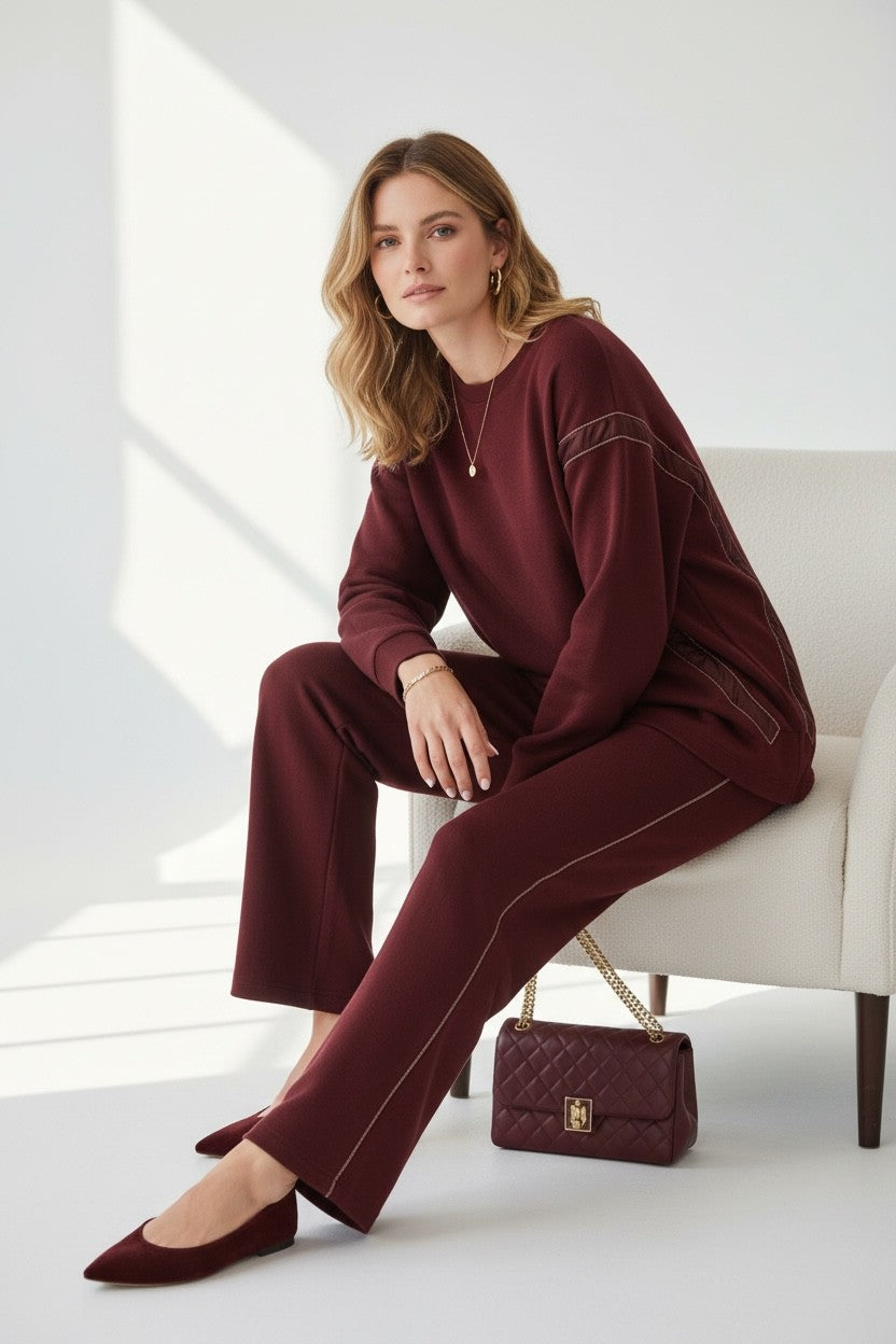 Amina Soft Shine Set Burgundy