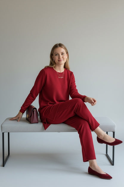 Mercerized knit elegance Red