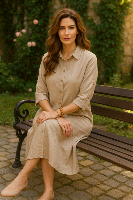 Tunic Dress - Cotton Linen Collection Beige