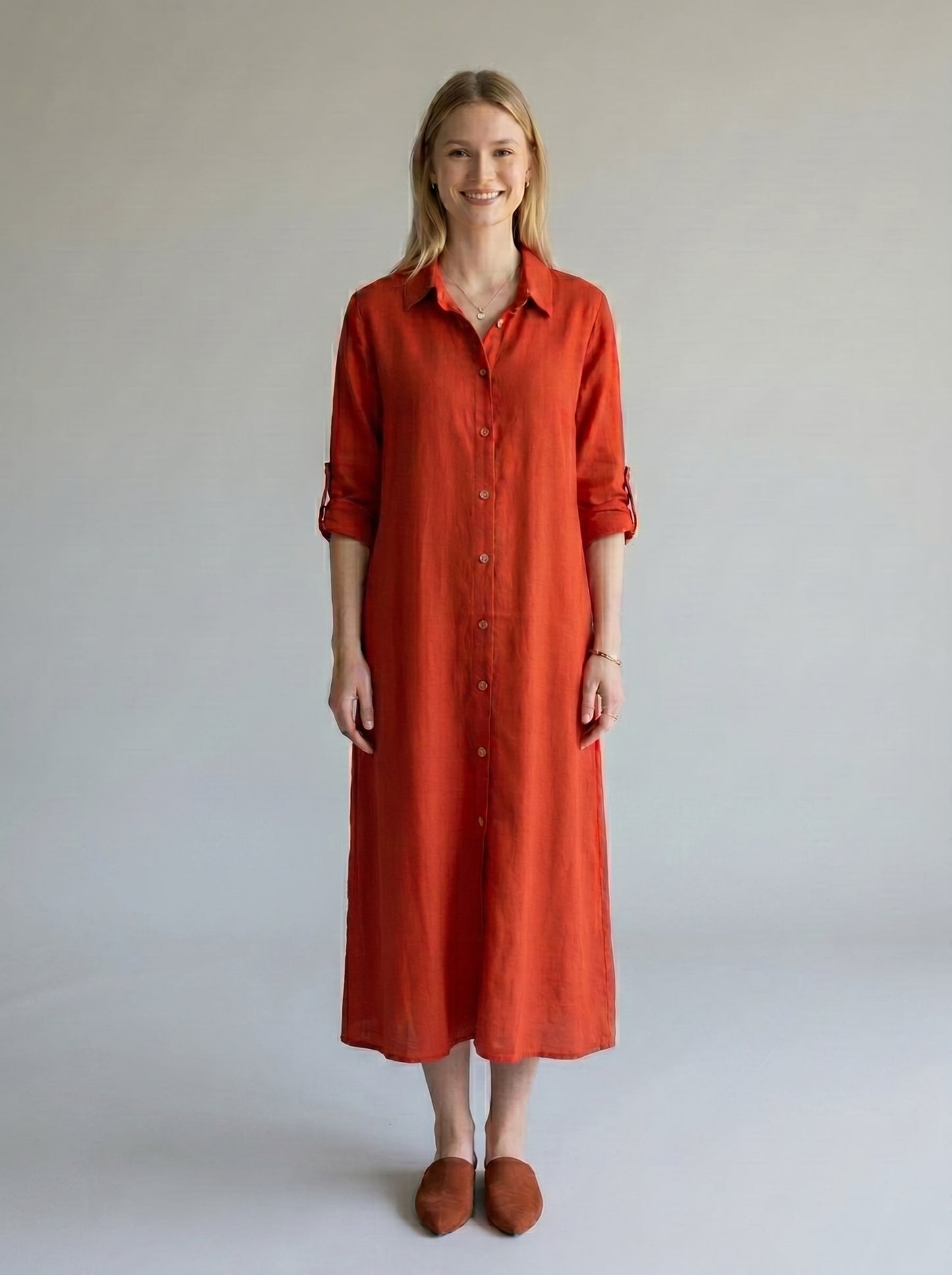 Harmony Natural Flow Dress Deep Red