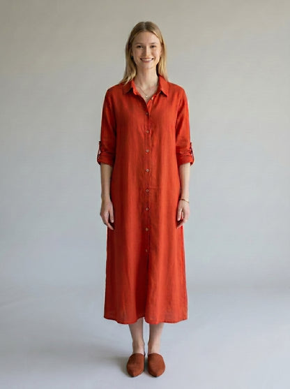 Harmony Natural Flow Dress Deep Red